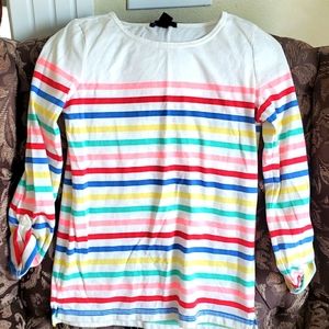 White with colorful stripes t-shirt